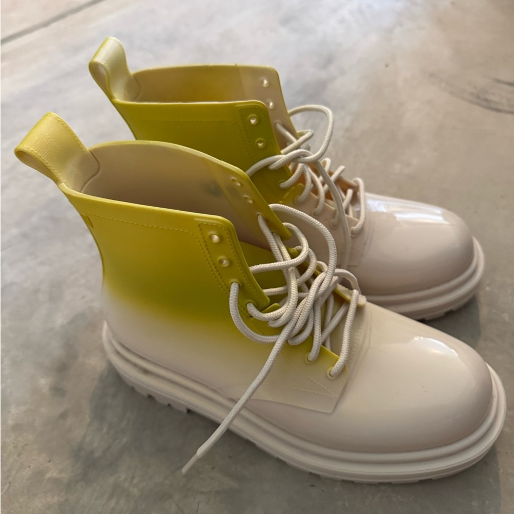 Yellow and White Kids Boots